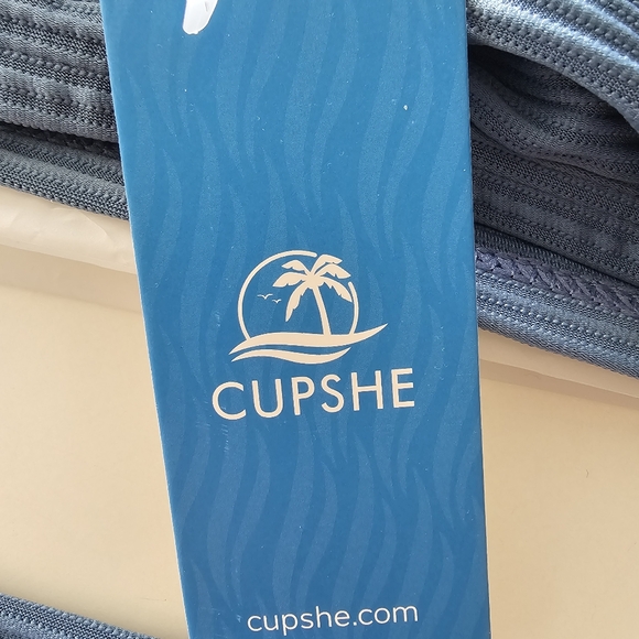 New CUPSHE Turquoise Ribbed Bikini Set - Picture 7 of 10